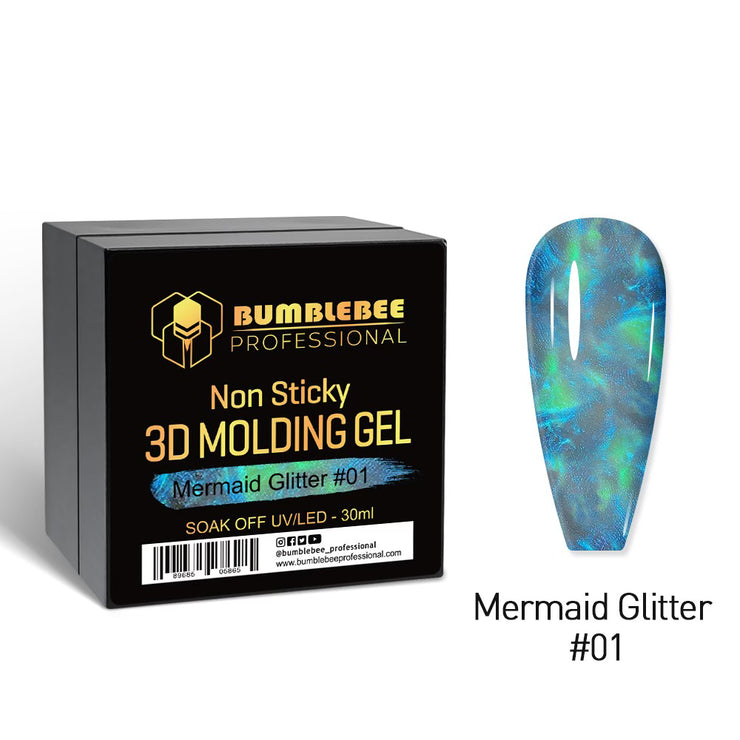 3D Molding Gel Non-Sticky   Mermaid Glitter   # 1